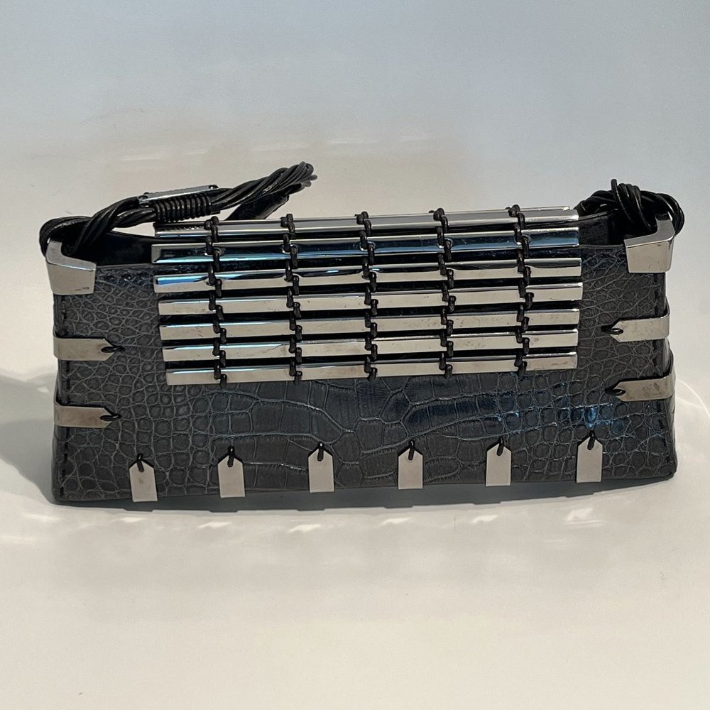 VBH Italia Diva First Edition Crocodile Black & Sterling Silver Hand Bag